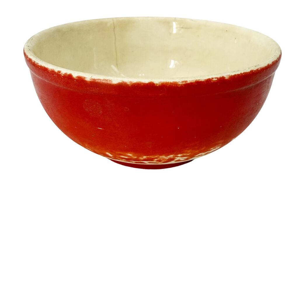 vintage Universal Cambridge red 7" Mixing Bowl USA oven proof ceramic pottery